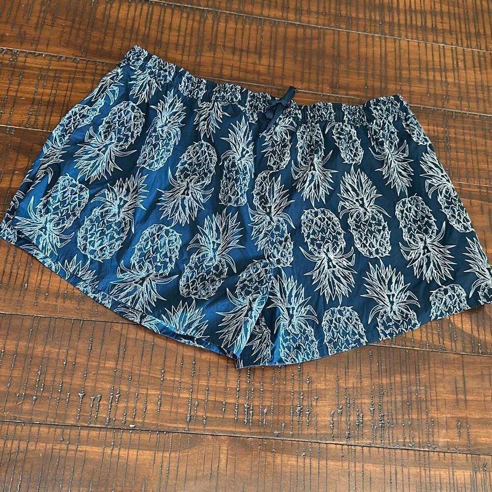 Lauren James 2XL pineapple pull on shorts active beach vacation nylon